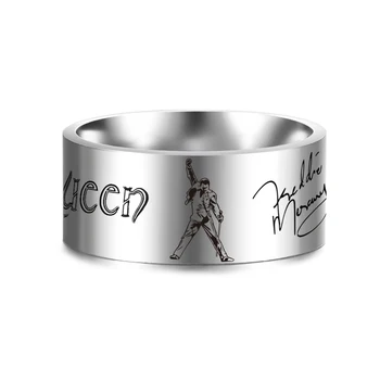 

Queen Rock Singer Freddie Mercury Rings Punk Ring for Women and Men Silver Stainless Steel Rings SL-156