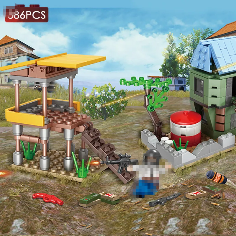 

386pcs Small Particles Building Blocks Model Bricks Military Battleground Battle Game Soldiers Army Assembling Children Toy Kid