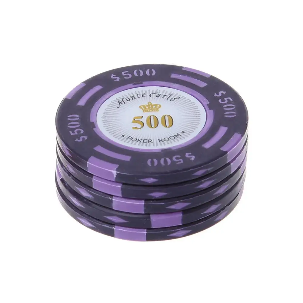 500 5pcs Poker Chips Clay Casino Coins Texas Hold'em Dollar Coin Baccarat Pokerstars J6PF - Цвет: 500