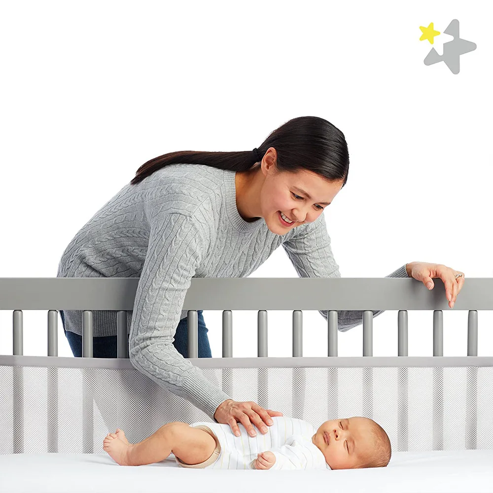 Newborn Baby 3D Breathable Crib Bumper Mesh Cot Head Protector Summer