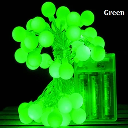 Green Гирлянда, светильник на батарейках s, 3 м, 5 м, 10 м, AA, на батарейках, светодиодный светильник на Рождество, для свадьбы, Рождества, свадьбы, праздника, вечеринки, украшения - Испускаемый цвет: Green