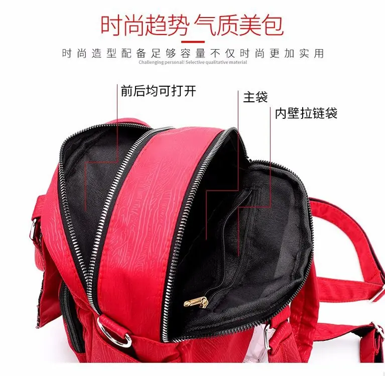 WOMEN'S Bag Students Shoulder Three-purpose Bag Shoulder Cross-body Hand Casual Sequin Bag Multi-functional 1800-14