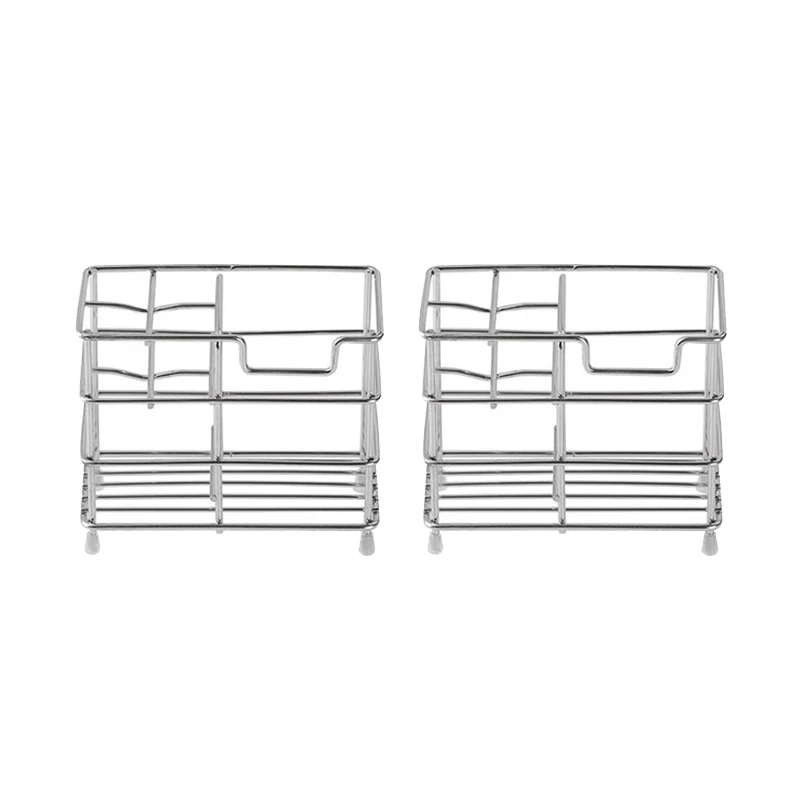 2 Pack Stainless Steel Toothbrush Holder 5 Slots Wall Rack Storage Organizer For Bathroom | Дом и сад