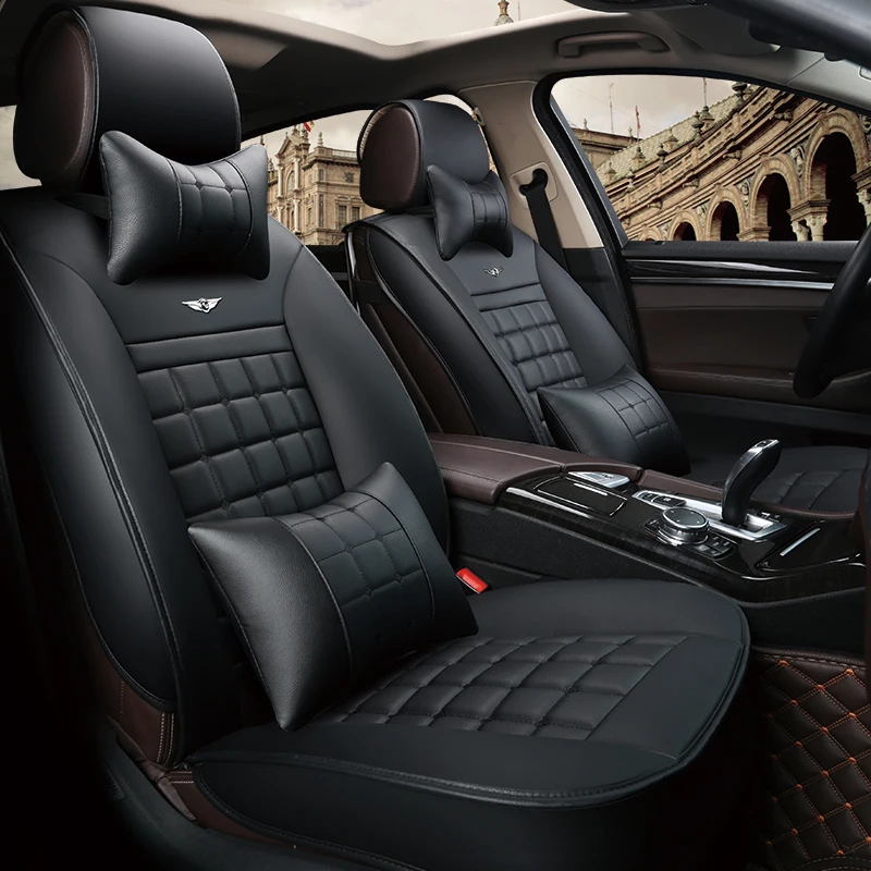

WLMWL Universal Leather Car seat cover for Audi all models a3 8v a4 b6 b9 b8 c7 q5 a5 a6 c6 q7 q3 car styling auto Cushion