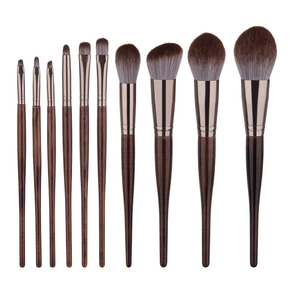 

Makeup Brushes 10 Pcs Wooden Handle Make Up Brush Eye Shadow Eyeshadow Blending Eyeliner Eyelash Powder Paint Set Makeup Tools