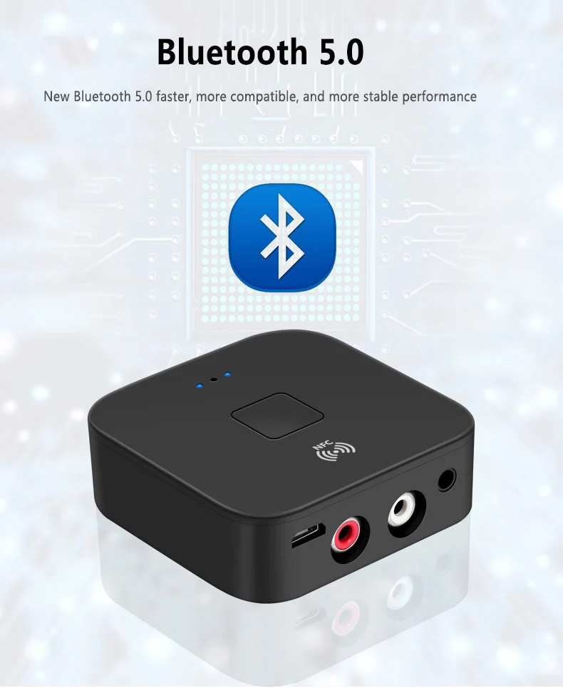 Wireless Bluetooth Receiver 5 0 Audio Transmitter Receiver RCA NFC 3 5mm AUX Jack USB Adapter For Car PC TV Headphones