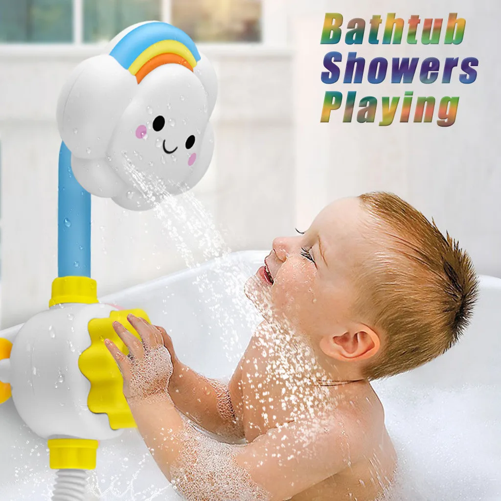 Juguetes de baño para niños, juego de agua para bebés, modelo de nubes, grifo de ducha, juguete de aerosol de agua para niños, rociador de chorro, juguete para bebé