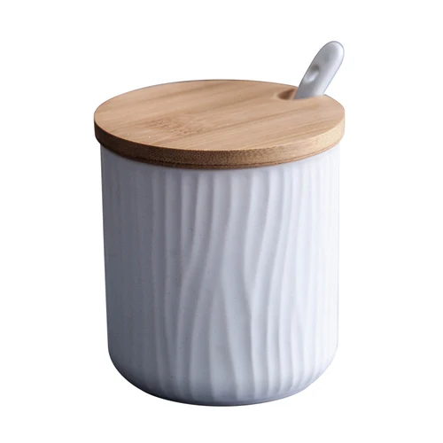WHITE 1PC Керамический горшок для приправ, креативная бутылка для хранения, Скандинавская Бытовая коробка для приправ, емкость для соли, кухонные принадлежности, комбинированный набор - Цвет: WHITE 1PC