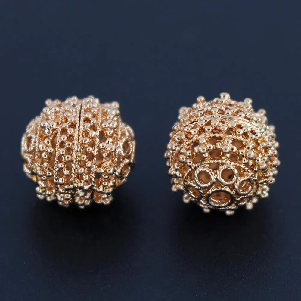 

10pcs Filigree Metal Spacer Beads African Beads Jewelry Accessories DIY for Dubai Nigerian Men Women Wedding Jewelry Set