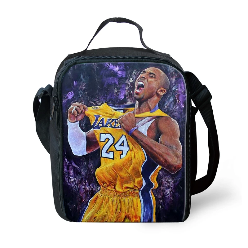 

HaoYun Kids Insulated Lunch Bag Cartoon Basketball Player Star Pattern Water-proof Lunch Box Picnic Snacks Container