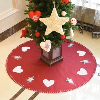 

100cm Christmas Wool Felt Beard Round Carpet Xmas Tree Skirts Xmas Mat Decorations for Home Floor Mat New Year Natal