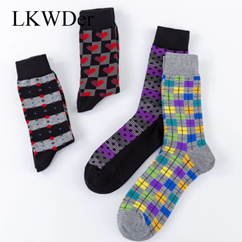 LKWDer/5 пар новые мужские носки средней длины большие размеры EUR39-46 темно-серые
