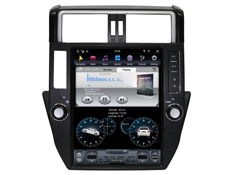 AVGOTOP Android 8,1 Tesla Автомобильная Мультимедийная система для TOYOYA PRADO 2010-2013 6 ядер+ 4G+ 32G ips экран
