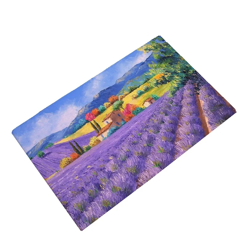 CAMMITEVER Floral Scene Countryside Rug Home Carpet Mat Doormat Floor Door Mats Outdoor Rugs For Kitchen Lavender | Дом и сад