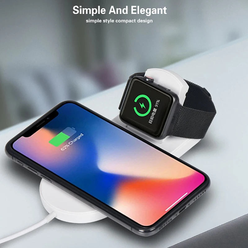 2 в 1 Быстрое беспроводное зарядное устройство для Apple Watch iWatch Series 1 2 3 адаптер Qi Беспроводная зарядная док-станция для iPhone 11 Pro Xs XR Max