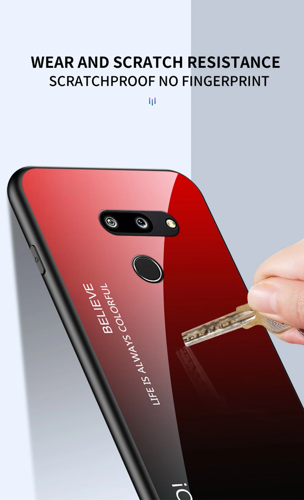 Модный градиентный стеклянный чехол для телефона LG G8 ThinQ силиконовый полный защитный бампер для LG G8 ThinQ задняя крышка телефона 6,1"