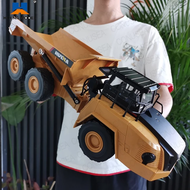 1:24 HUINA 568 RC Truck Dumper Excavator crawler 9CH 2.4G Radio Controlled Car Electric vehicle Tractor Model Toys for boy gift 1