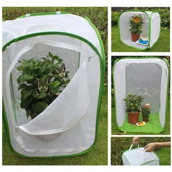 

Foldable Butterfly Habitat Insect Cage Mesh Transparent Surface Portable Zipper Pet Cage Seedling Translucent Incubator