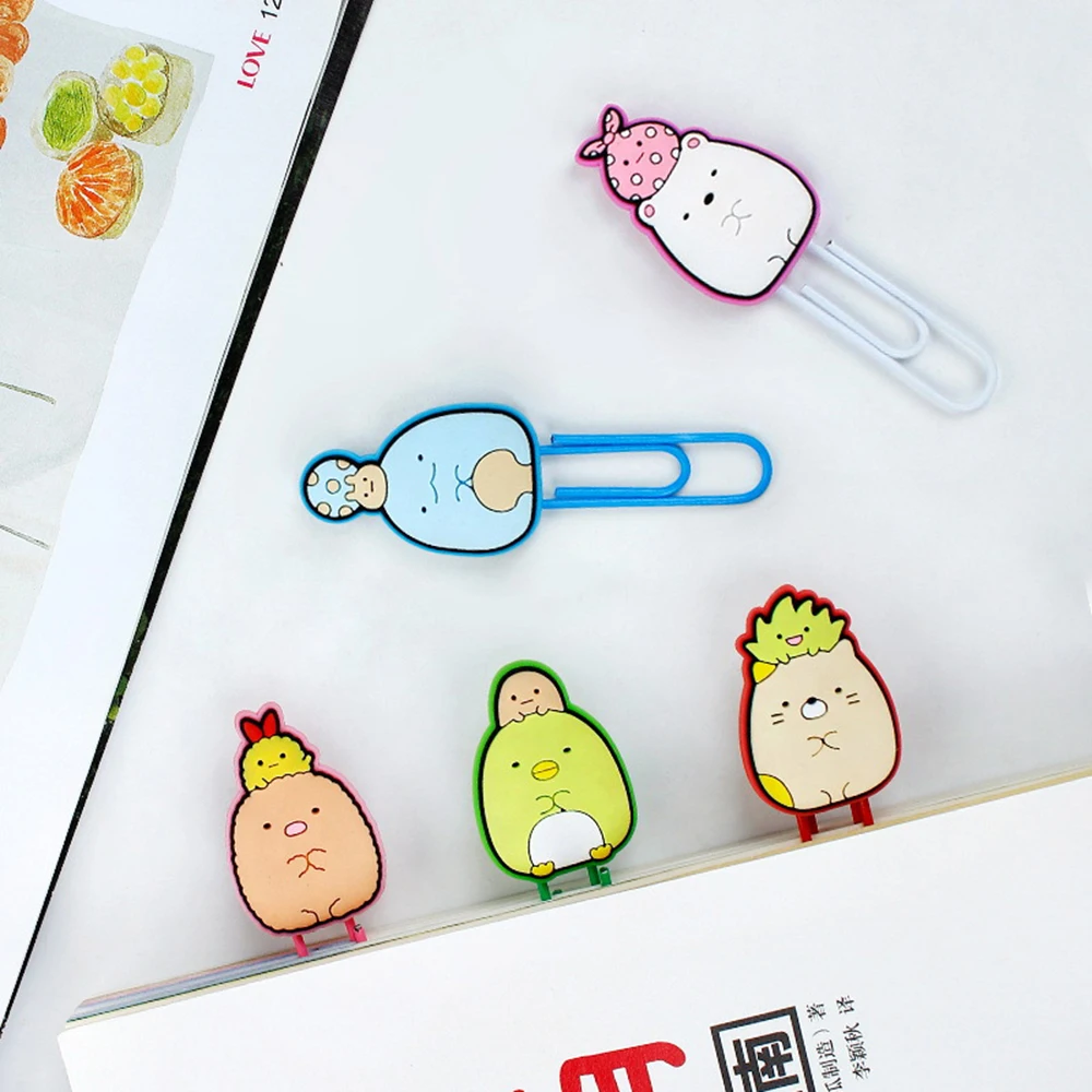 3 шт. Sumikko Gurashi милые Мультяшные силиконовые бумажные иглы скрепки для фото зажимы для заметок канцелярские принадлежности