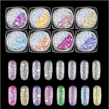 UV Glowing Neon Mermaid Sequins Colors Changing Under UV Light Nail Glitter Flakes Phosphor Blings Sequins