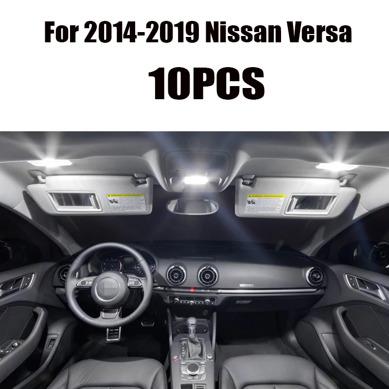 Для 2007 2019 Nissan Versa белые автомобильные аксессуары Canbus без ошибок светодиодный