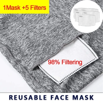 

5pcs Breathable Filter 1pcs Neck Mask with PM2.5 Filter Better Than KN95 FFP2 FFP1 Equivalent To FFP3 Cycling Mask Outdoor