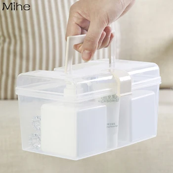 

Household transparent storage box desktop plastic packing box portable storage box small box packing box storage box
