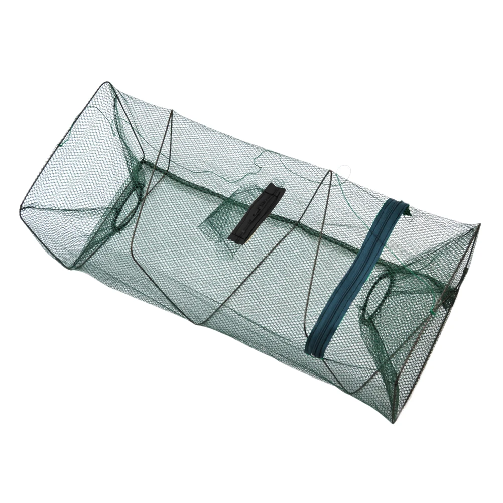Portable Fishing Net Fish Shrimp Mesh Cage Cast Net Fishing Trap Network Foldable Fishing Net Tackle Fishing Net Tackle zipper