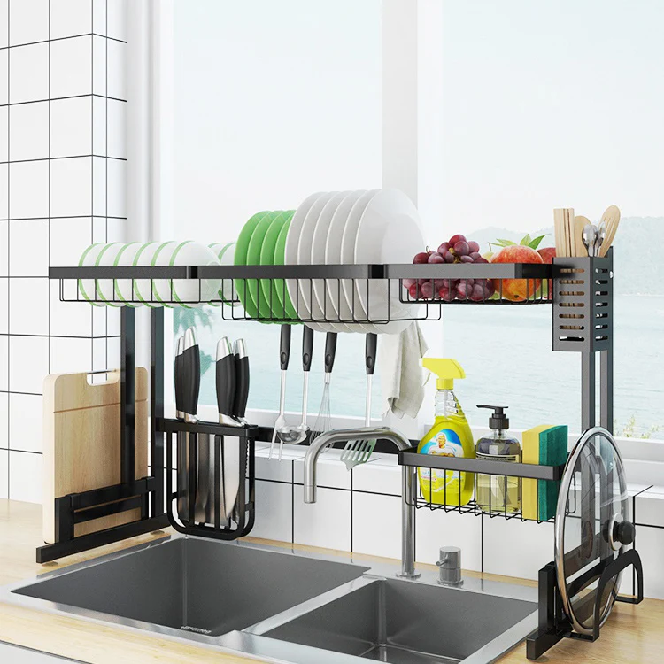 

Stainless steel sink rack above kitchen washing and drying dish rack dish rack countertop storage rack pool drain rack
