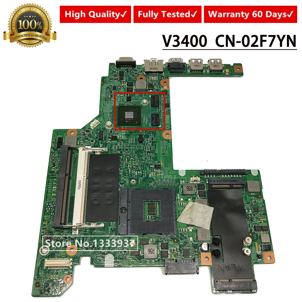 09297-1 For Dell V3400 3400 Motherboard HM57 48.4ES11.011 CN-02F7YN 02F7YN 2F7YN Mainboard 55.4ES01.021