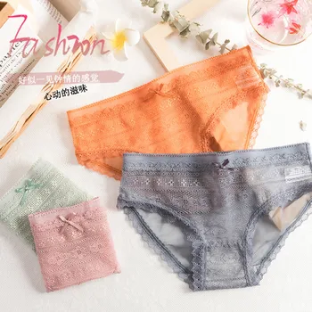 

Lace Panties For Women Sexy Solid Seamless Underwear Low Waist Transparent Soft Seamless Briefs Female Lingerie Lady Underpants