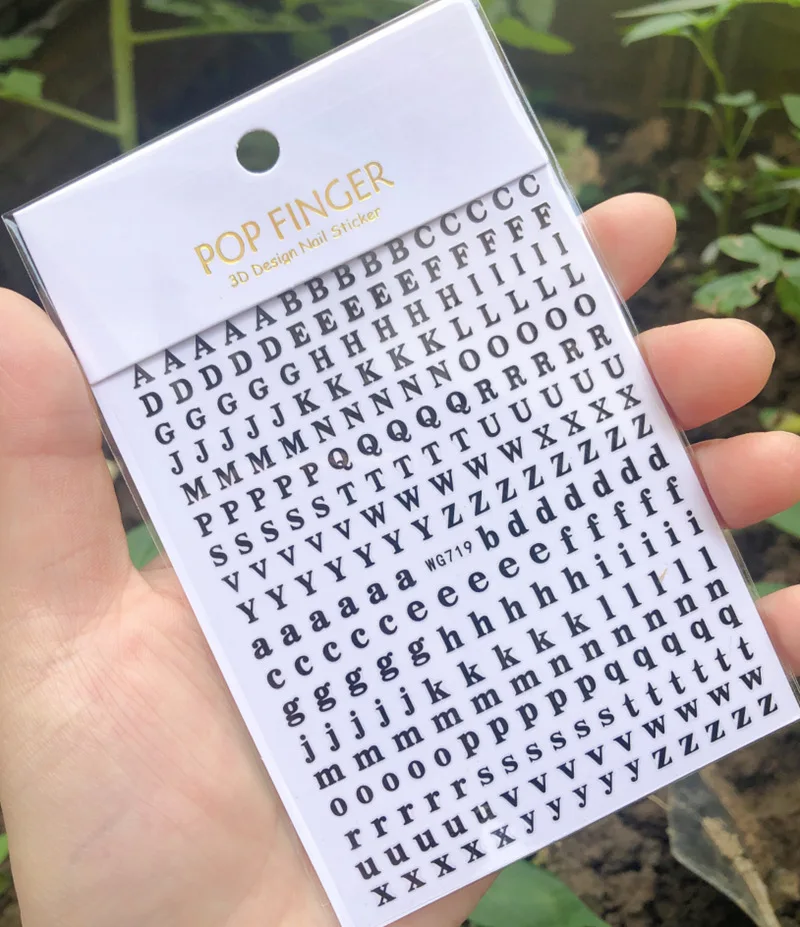 1PCS Multi-Color Laser Reflective Alphabet Nail Art Sticker Kit