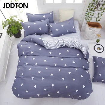 

JDDTON 2020 New Fresh Purple Bedding Sets Simple Bed Linen Duvet Cover Pastoral Set AB Side Bed Sheet Set Pillowcase Cover BE090
