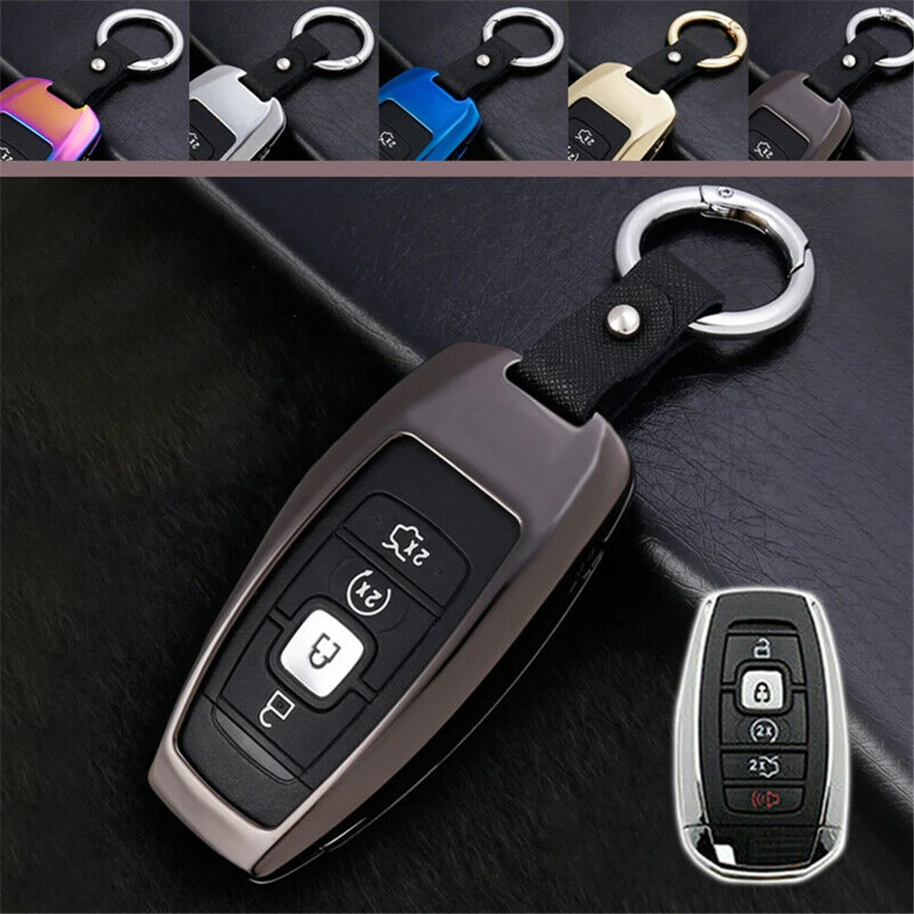 

Zinc Alloy Smart Remote Car Key Fob Keychain Cover Case Holder Protector Accessories For Lincoln MKC MKZ MKX Navigator