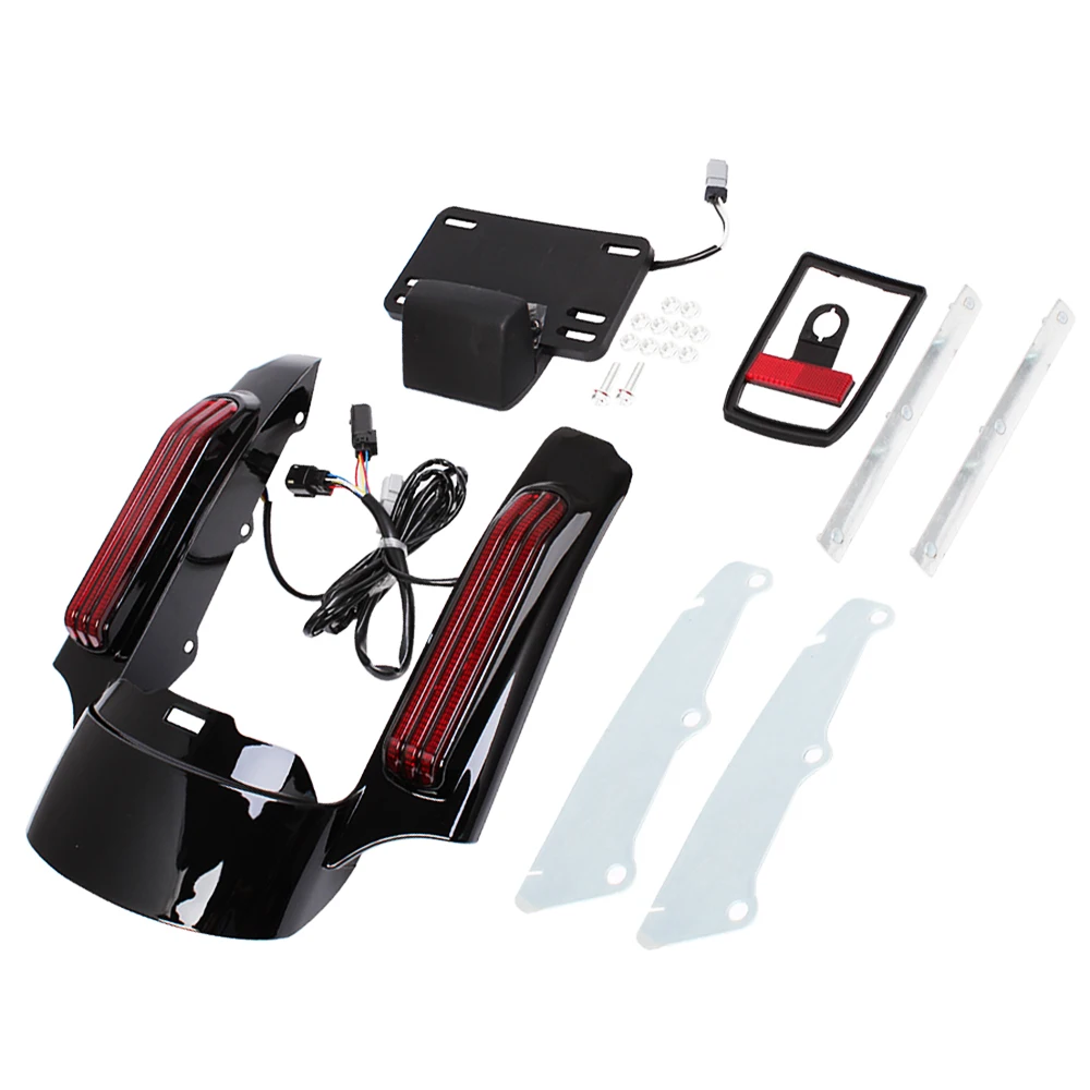 

Bright Black Motorcycle Rear Fender Fascia For Harley Touring Street Glide 2014-2020 2019 2018