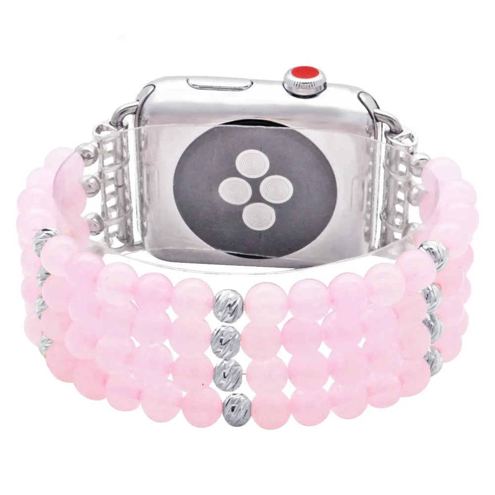 Silver Mainlead ручной работы с бисером ремешок для часов iWatch часы на эластичном браслете полосы для ремешок для часов аpple Браслет замена - Цвет ремешка: Silver