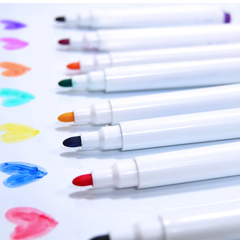YIBAI 8Pcs/lot Magnetic Whiteboard Pen,Drawing Magnet Erasable Dry White Board Markers Built In Eraser Office School Supplies photo