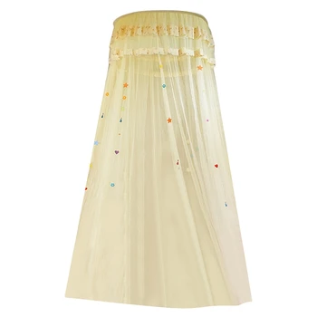 

Children Elegant Tulle Bed Dome Bed Netting Canopy Circular Round Dome Bedding Mosquito Net,cream color