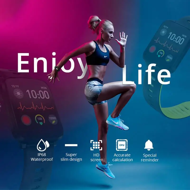 Aolon K10plus IP68 Водонепроницаемый Bluetooth Смарт часы монитор сердечного ритма 1 3 дюйма