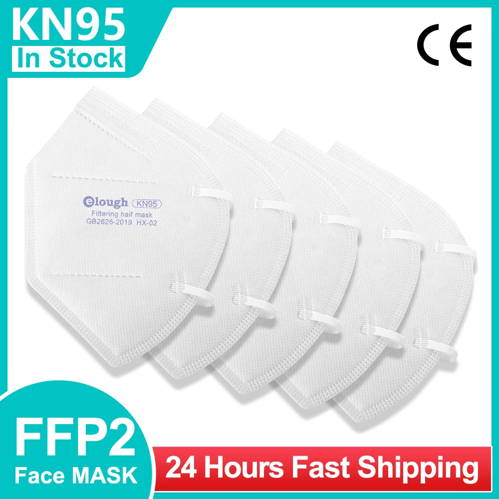 Elough 5 Layers KN95 Mascarillas Certificadas White Resuable FFP2 Masks FFP2Mask CE Approved FPP2 Mask FFP 2 FFP3 | Красота и