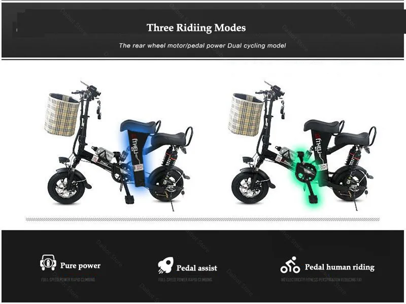 Electric Bikes Adults 2 Wheeled Electric Bicycles 12 Inch Max Range 100KM 48V 400W Mini Portable Foldable Electric Scooter (5)