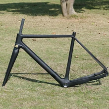 W pełni węglowy UD matowy Cyclocross rowerowy hamulec tarczowy przez oś Cyclo Cross Frame + widelec + 2 * osie + zestaw słuchawkowy + zacisk siodła + wieszak