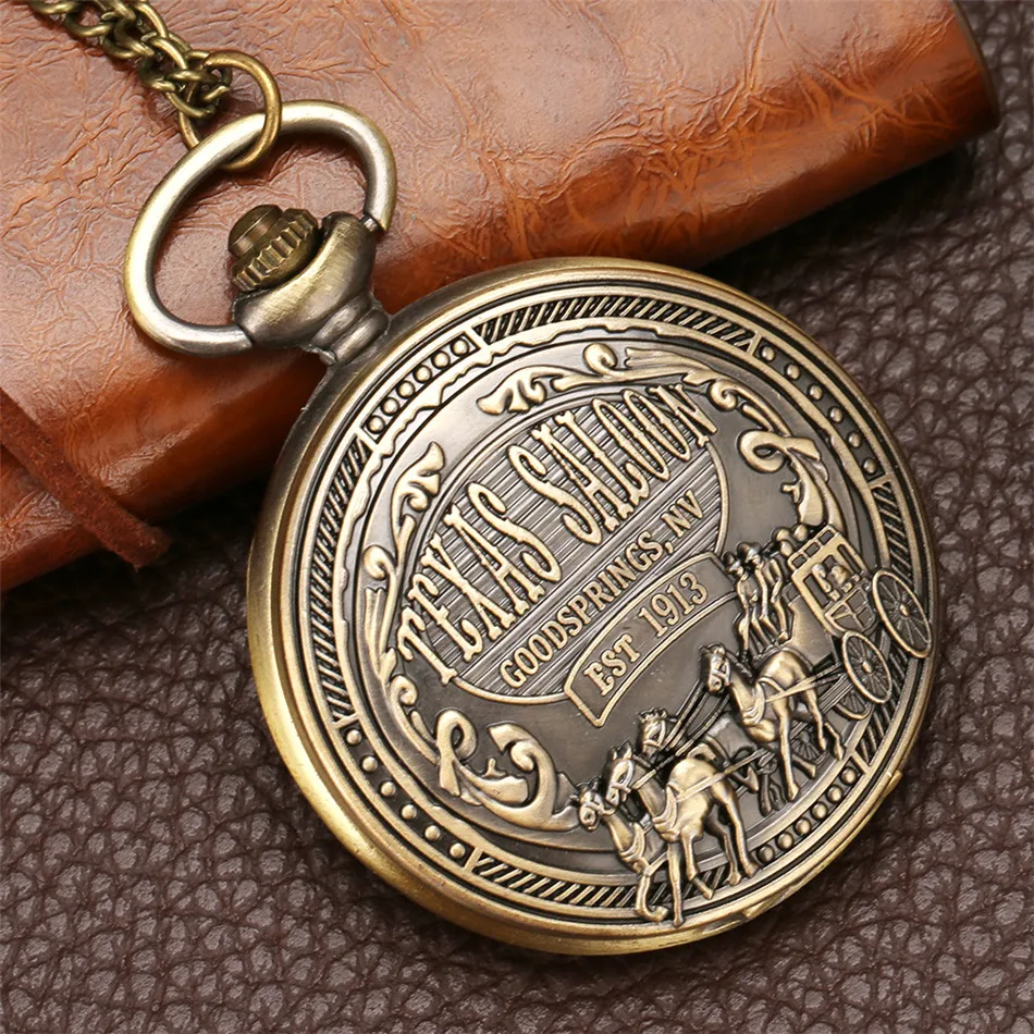 Vintage Pendant Pocket-Watch Clock Gifts Bronze Retro Antique Women Quartz for Sweater