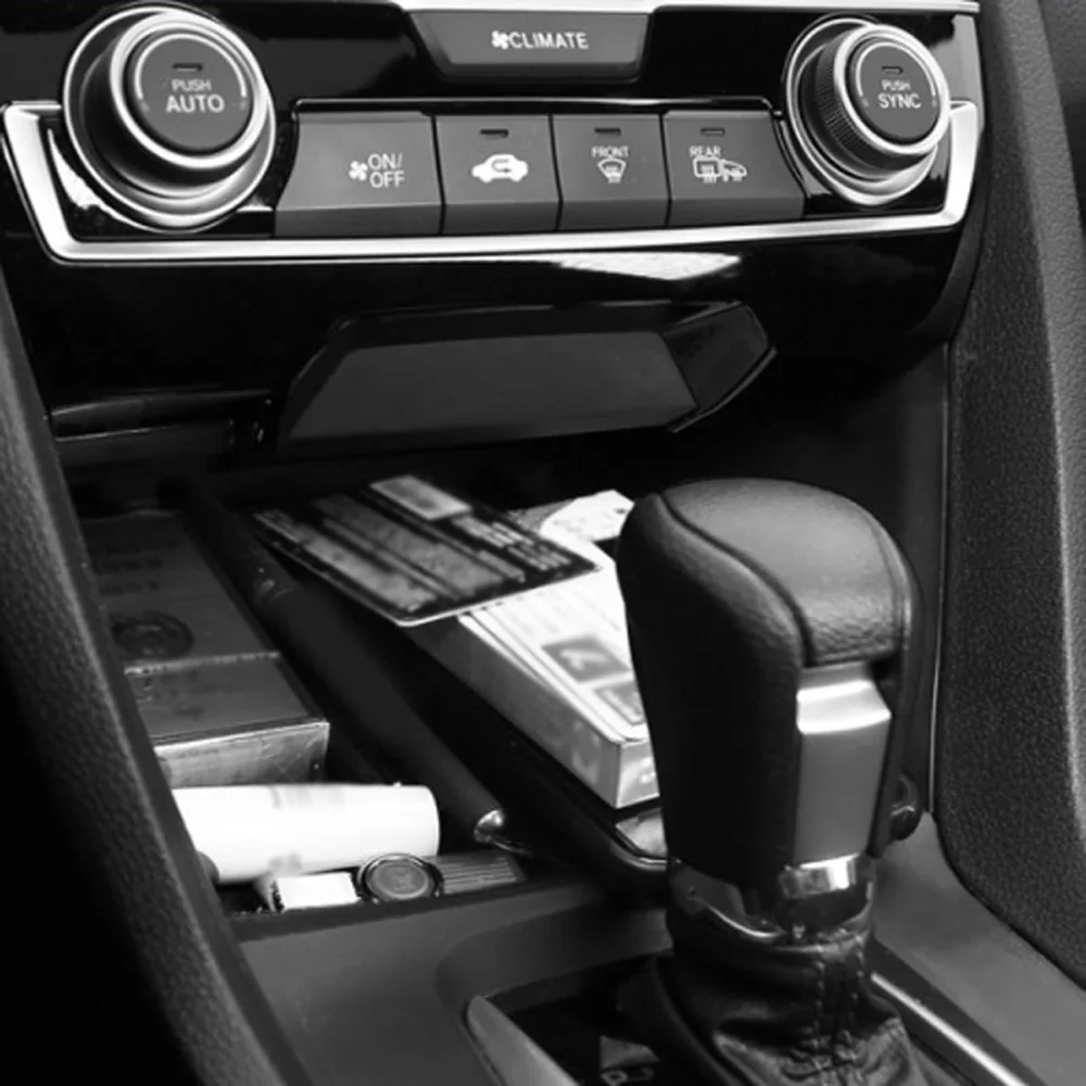 

ABS Inner Console Central Storage Box With USB For Honda Civic 2016-2019