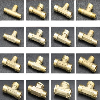 

1 Piece 1/8" 1/4" 3/8" 1/2" Male Female Thread Brass Pipe Tee Fittings Water Pipe 3 Ways Tee Connectors