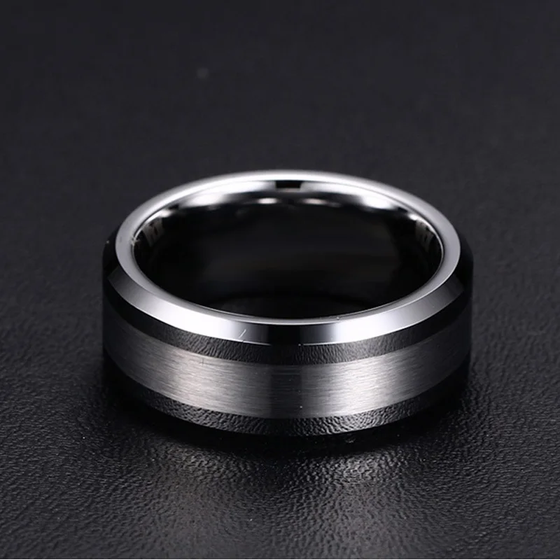 Кольцо мужское из карбида вольфрама 8 мм без ржавчины|tungsten carbide ring|carbide ringring for |