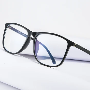 

Simple and comfortable men's and women's box glasses new anti-blue TR90 flat mirror can be equipped with myopia glasses frame.