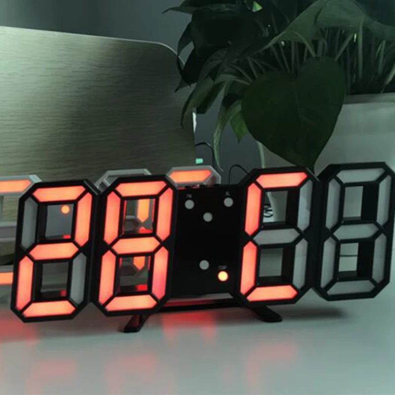 3D светодиодный цифровые настенные часы 24/12 часов Дисплей 3 Яркость уровней затемнения Ночная Повтор Функция для дома Кухня офисные туфли