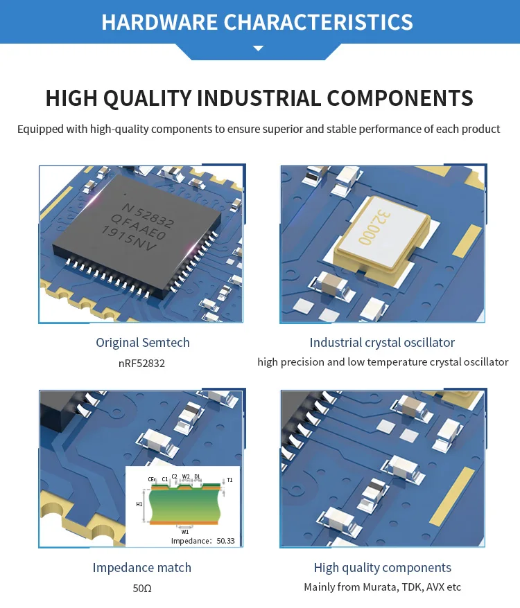 BLE5.0 nRF52832 Bluetooth модуль 4dbm последовательный к BLE SMD E104-BT5032A керамическая антенна беспроводной модуль приемопередатчика