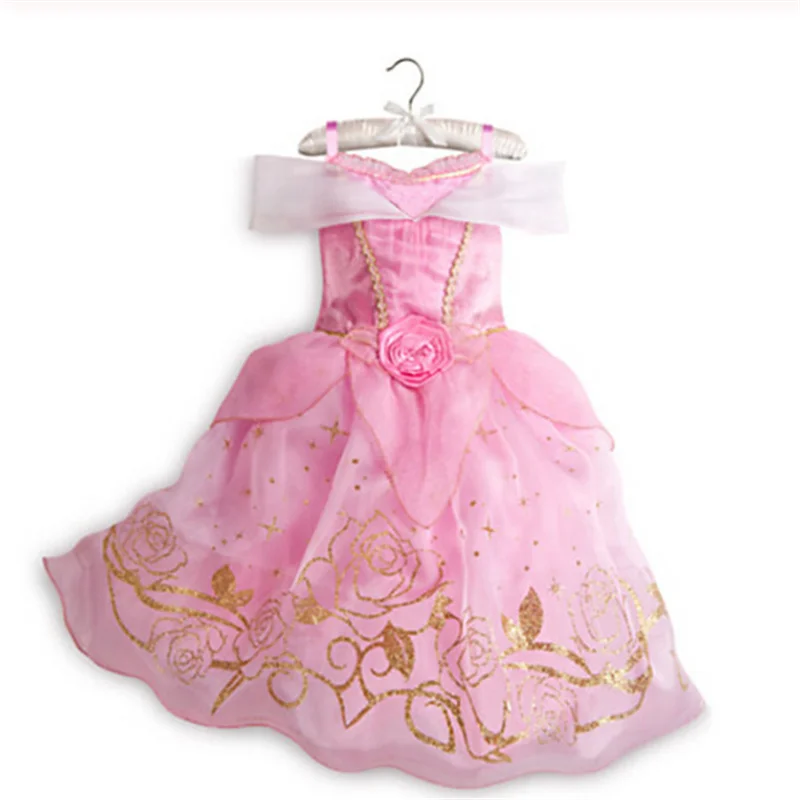 Aurora Dress Платье Эльзы 2; карнавальный костюм; Детские платья для девочек; платье Золушки; Vestidos; платья Белоснежки; платья принцессы Рапунцель, Авроры, Анны - Цвет: Aurora Dress